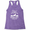 chill hungry wolf Racerback Tank