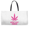 Support Breast Cancer Awareness With A Pink Cannabis Leaf Weekender Totes
