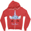 birthday unicorn family series brother Zipper Hoodie