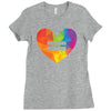 Rainbow Equality Heart Ladies Fitted T-Shirt
