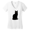 black cat Women's V-Neck T-Shirt
