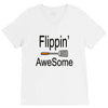 flippin awesome cooking greeting V-Neck Tee