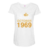 queens are born in october 1969 Maternity Scoop Neck T-shirt