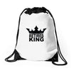 retired king Drawstring Bags
