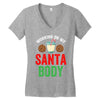 working on my santa body Women's V-Neck T-Shirt