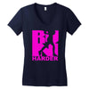 run harder gym workout Women's V-Neck T-Shirt