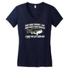 she was short, fat and had a big mouth! Women's V-Neck T-Shirt
