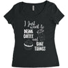 i just want to drink coffee &amp; bake things Women's Triblend Scoop T-shirt