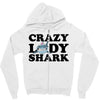 crazy lady shark Zipper Hoodie