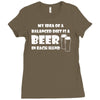 a balanced diet is a beer in each hand Ladies Fitted T-Shirt