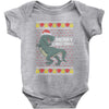 ugly dinosaur merry christmas Baby Bodysuit