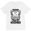 Never Underestimate Dog Rescuer Who Was Born November V-Neck Tee