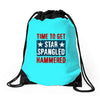 star spangled hammered Drawstring Bags