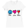 peace love wine Ladies Fitted T-Shirt