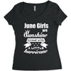 June Girls Are Sunshine Mixed With A Little Hurricane Women's Triblend Scoop T-shirt