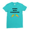 down with homework Ladies Fitted T-Shirt