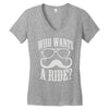 who wants to ride Women's V-Neck T-Shirt
