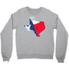 Eroded Texas Map With Flag Crewneck Sweatshirt