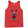 i love you bunny hare rabbit cupid couple kiss fun Tank Top