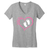 Baby Girl with Heart Any Name Customized Women's V-Neck T-Shirt
