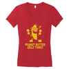 peanut butter jelly time banana Women's V-Neck T-Shirt