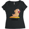 yoga pug exhale Women's Triblend Scoop T-shirt