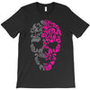 two coloured patterned skull   mens funny T-Shirt