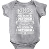 Real Kings Are Born On October 13 Baby Onesie