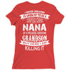 Super Cool Nana Of A Freaking Awesome Grandson Ladies Fitted T-Shirt