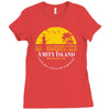 amity island jaws inspired movie shark printed Ladies Fitted T-Shirt
