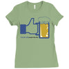 facebook parody beer thumbs up   people like this mens white t shirt Ladies Fitted T-Shirt