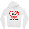 niece i wear a red heart ribbon Zipper Hoodie