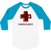 i'm with player 2 video game gamer computer geek nerd funny tee shirt 3/4 Sleeve Shirt