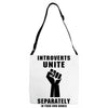introverts unite separately in your own homes black Adjustable Strap Totes