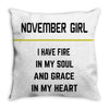 November Girl Throw Pillow
