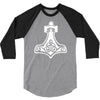 thors hammerretro viking norse fashion cool 3/4 Sleeve Shirt