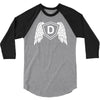 letter d with wings 3/4 Sleeve Shirt