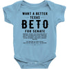 want a better texas black Baby Bodysuit