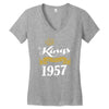 kings are born in 1957 Women's V-Neck T-Shirt