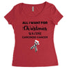 all i want for christmas is a cure carcinoid cancer Women's Triblend Scoop T-shirt