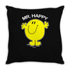 mr happy Throw Pillow