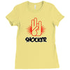 offensive t shirt shocker 3 fingers rude tee funny shirt Ladies Fitted T-Shirt