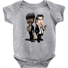 pulp fiction caricature ideal birthday gift present Baby Bodysuit