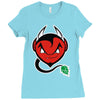 the devil made me brew it Ladies Fitted T-Shirt