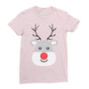 christmas reindeer rudolph Ladies Fitted T-Shirt