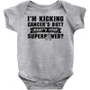 I Am Kicking Cancers Butt Whats Your Superpower? Baby Onesie