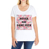Never Say Game Over Ladies Curvy T-Shirt