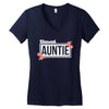 blessed aunitie with flower white color Women's V-Neck T-Shirt
