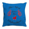 this girl love her chihuahua Throw Pillow