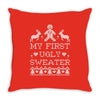 my first ugly sweater Throw Pillow
